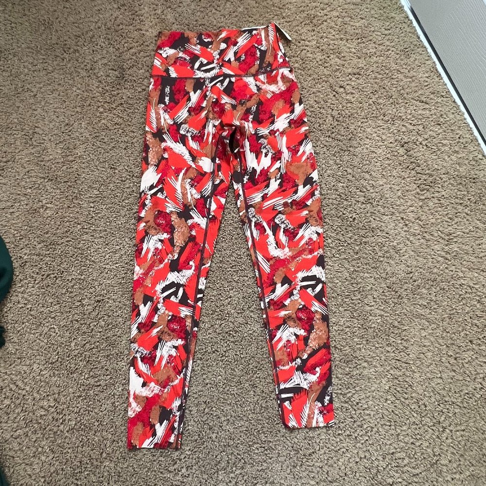 Aerie Red Patterned Leggings